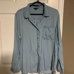 Blue button up denim shirt